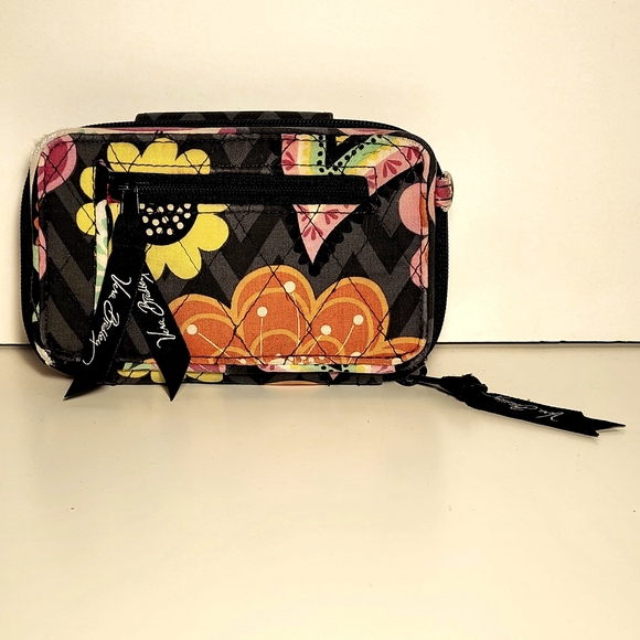 Vera Bradley Handbags - Vera Bradley Black Floral Quilted Wristlet